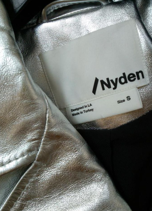 Косуха куртка натуральна шкiра колiр металiк металлик  серебро4 фото