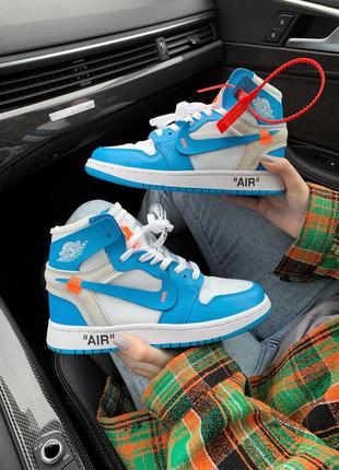 Кросівки nike air jordan 1 retro х off white blue кроссовки
