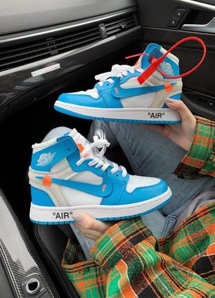 Кросівки nike air jordan 1 retro х off white blue кросівки