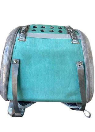 Сумка-рюкзак переноска baolujie для домашних животных (кошек, собак, кроликов) бирюзовый ( код: iba019gl )8 фото