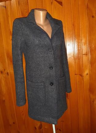 Тёмно-синее пальто кардиган без подкладки