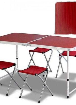 Посилений стіл для пікніка розкладний з 4 стільцями easy camping
