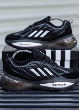 Чоловічі кросівки adidas ozrah (чорні з білим) легкі спортивні кр