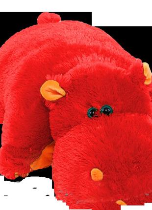 Подушка бегемот 55 см красный