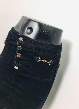 Чорна джинсова стретчева спідниця денім на ґудзиках tally weijl m brandusa2 фото