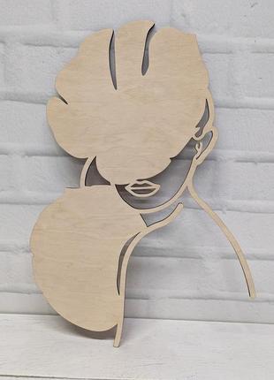 Трафарети фанера дівчина монстера контур обличчя дівчини квітка дерев'яний трафарет основа для стабілізованого моху1 фото