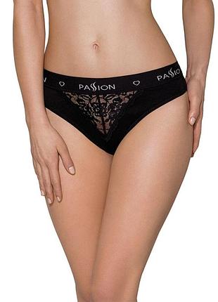Трусики з широкою гумкою і мереживом passion ps001 panties black, size s