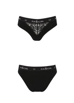 Трусики з широкою гумкою і мереживом passion ps001 panties black, size m5 фото