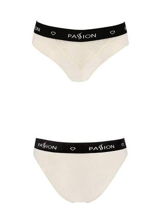 Трусики з широкою гумкою і мереживом passion ps001 panties ecru, size l4 фото