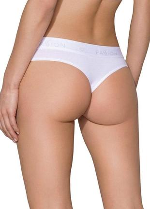 Трусики-бразилиана из хлопка passion ps005 panties white, size l2 фото