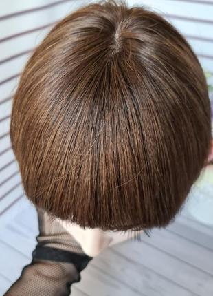 Накладка топер-малочка-малочка з імітацією шкіри голови 100% натурального волосся.5 фото