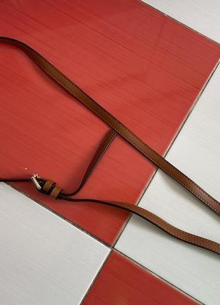 Шикарный кожаный плечевой ремень genuine leather для сумки на карабинах /фурнитура золото/100%кожа5 фото