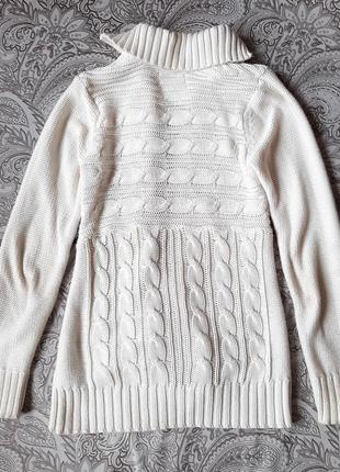 Кофта туника 100% хлопок  пуловер свитер бежев бел молоч цвет пуговиц2 фото