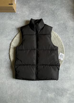 Asos design puffer vest оригинал новая мужская женская жилетка дутая жилет безрукавка чёрная асос