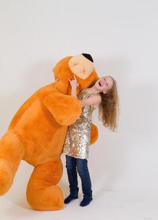 Велика м'яка іграшка ведмідь бублик 180 см медовий4 фото