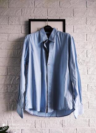 Рубашка Tommy hilfiger голубой хлопок,m