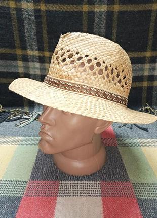 Шляпа плетеная ажурная широкополая