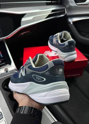 Мужские кроссовки синие с белым new balance 990v6 navy white7 фото