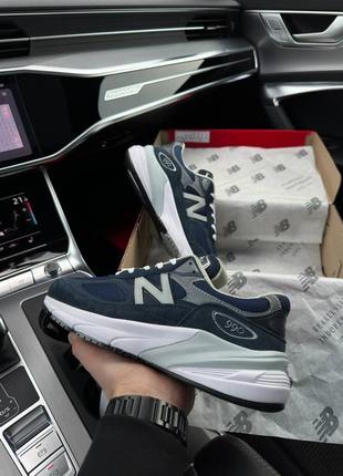 Мужские кроссовки синие с белым new balance 990v6 navy white9 фото