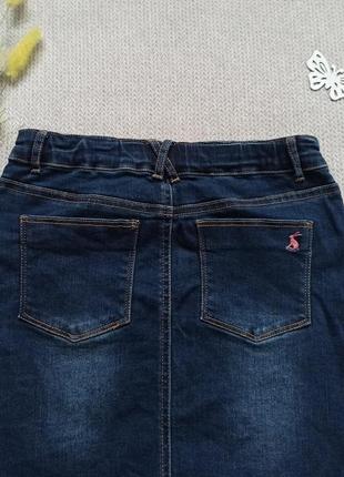 Детская стрейчевая джинсовая юбка 9-10 лет юбочка для девочки5 фото