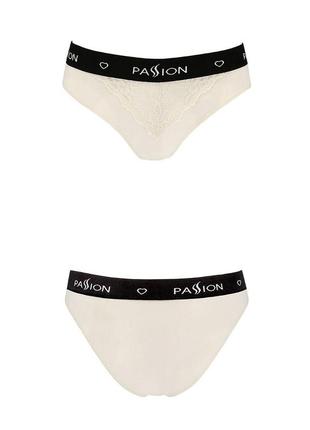 Трусики з широкою гумкою і мереживом passion ps001 panties ecru, size s4 фото