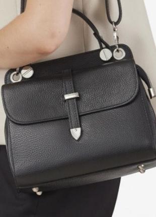Сумка шкіряна жіноча чорна сумка жіноча італійська сумка шкіряна