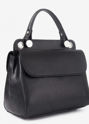 Сумка шкіряна жіноча чорна сумка жіноча італійська сумка шкіряна4 фото