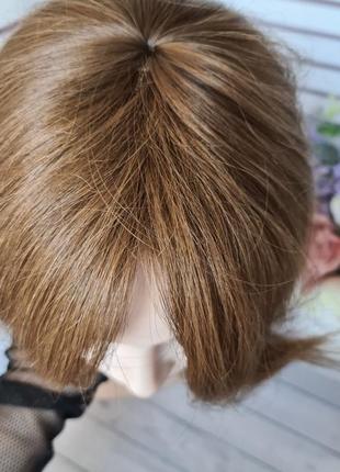 Накладка челка-шторка макушка 100% натуральный словянский волос.