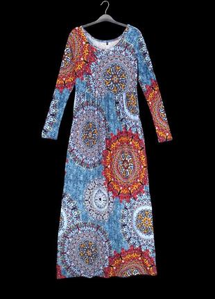 Новое (сток) вискозное платье макси "shein" с длинным рукавом. размер м.4 фото