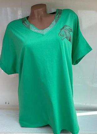 54-60 р. жіночі футболки великий розмір стрейч коттон