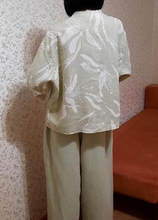 Костюм yisha пиджак брюки бохо в стиле oska батал оверсайз большого размера рубашка штаны6 фото
