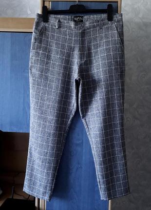 Модные тонкие укороченные штанишки, 48?-50-52?, гипоаллергенный полиэстер, натуральная вискоза, mln by boohoo1 фото