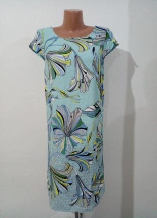 Платье в цветочный принт на трикотажной подкладке bianca