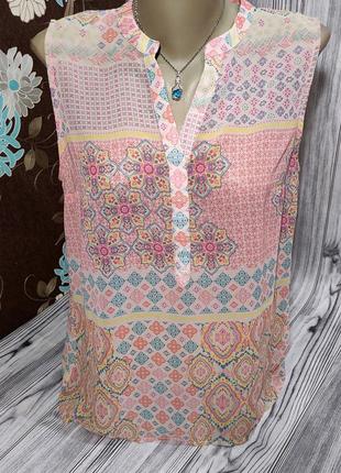 Женская блуза без рукавов с v образным вырезом р.48-50 colours of the world