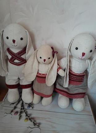 Интерьерные этно- куклы " заячья семья"