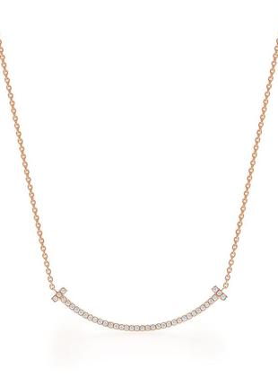 Серебряный кулон medium smile pendant tiffany & co rose