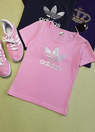 Крутая футболка adidas с серебрянным принтом2 фото