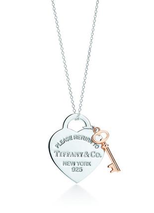 Серебряная подвеска heart tag with key pendant tiffany & co rose