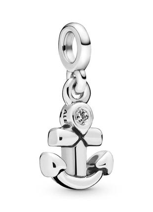 Серебряный шарм для браслетов пандора ми "мой якорь" 798393cz