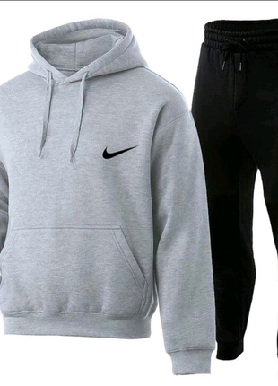 Костюм nike худі сіре + штани чорні