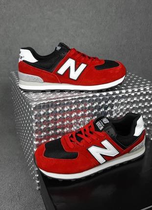 Чоловічі кросівки new balance 574 red нью беланс червоного кольору2 фото