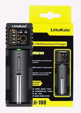 Зарядка liitokala lii-100 18650 usb з функцією powerbank