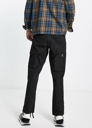 Штани карго pull&bear чоловічі чорні ріпстоп брюки5 фото