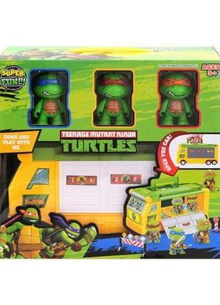 Уценка. игровой набор "фургончик с черепашками" - не хватает лобовой детали ларька