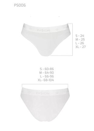 Трусики з прозорою вставкою passion ps006 panties white, size l5 фото