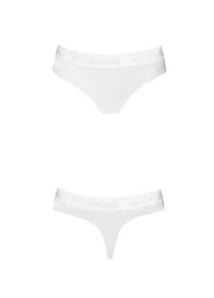 Трусики-бразиліана з бавовни passion ps005 panties white, size xl5 фото