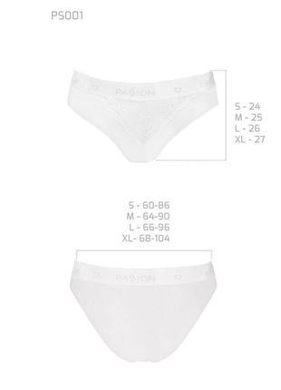 Трусики с широкой резинкой и кружевом passion ps001 panties white, size s5 фото