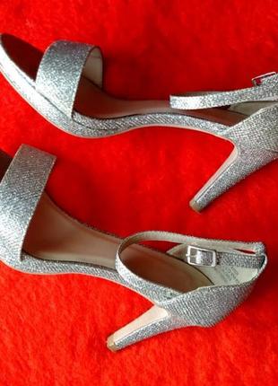 Босоніжки fiore туфлі срібло на срібні випускний розмір 393 фото