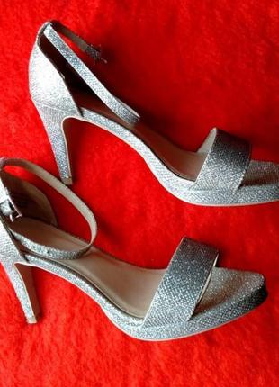 Босоніжки fiore туфлі срібло на срібні випускний розмір 394 фото