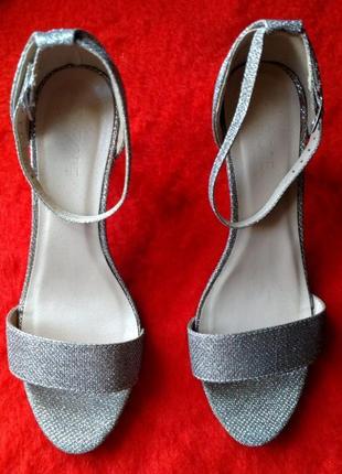 Босоніжки fiore туфлі срібло на срібні випускний розмір 395 фото